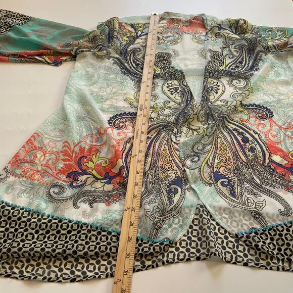 Soft Surroundings Colorful Paisley Open Cardigan - Picture 6 of 6